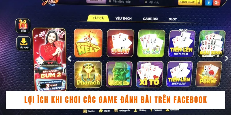 Lợi ích khi chơi các game đánh bài trên Facebook