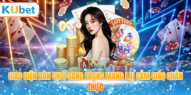 Giao diện bàn chơi sang trọng mang lại cảm giác chân thực